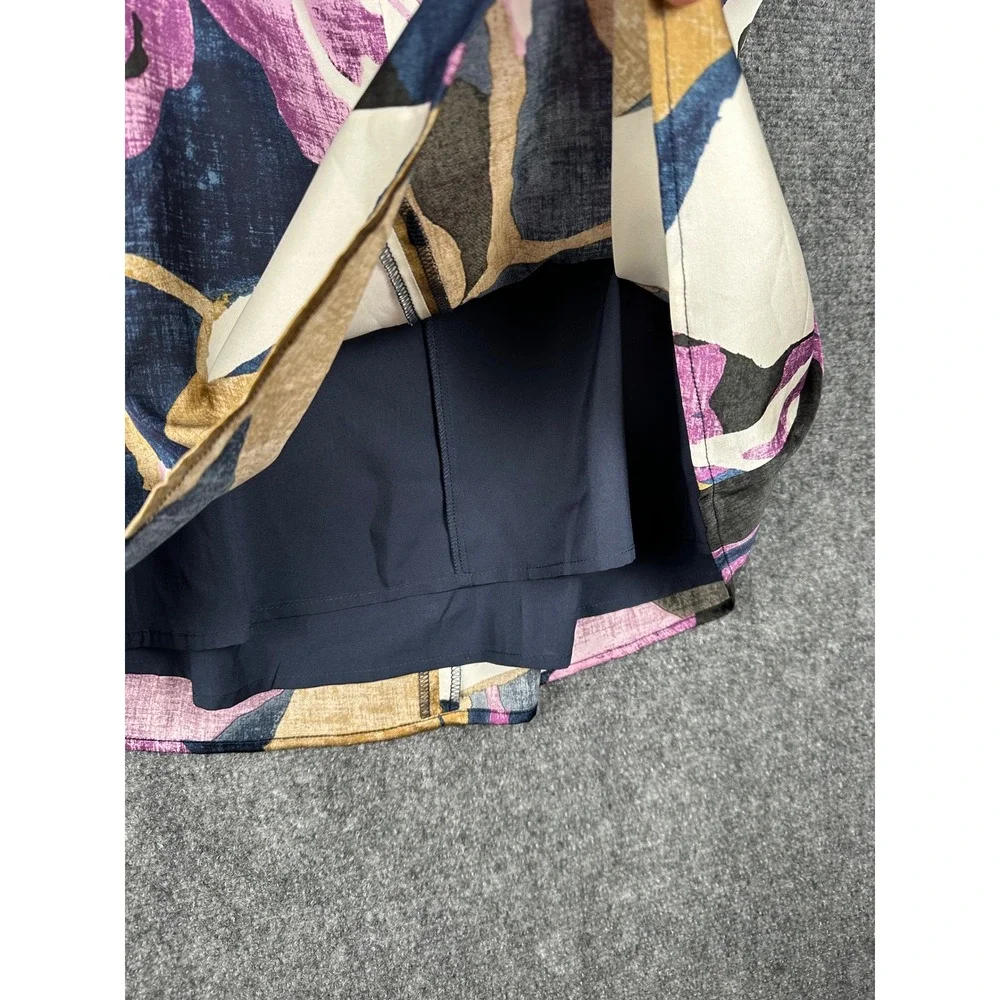 Banana Republic Floral Camisole Women L Purple Gold V-Neck Satin Side Zip Top - Picture 10 of 10